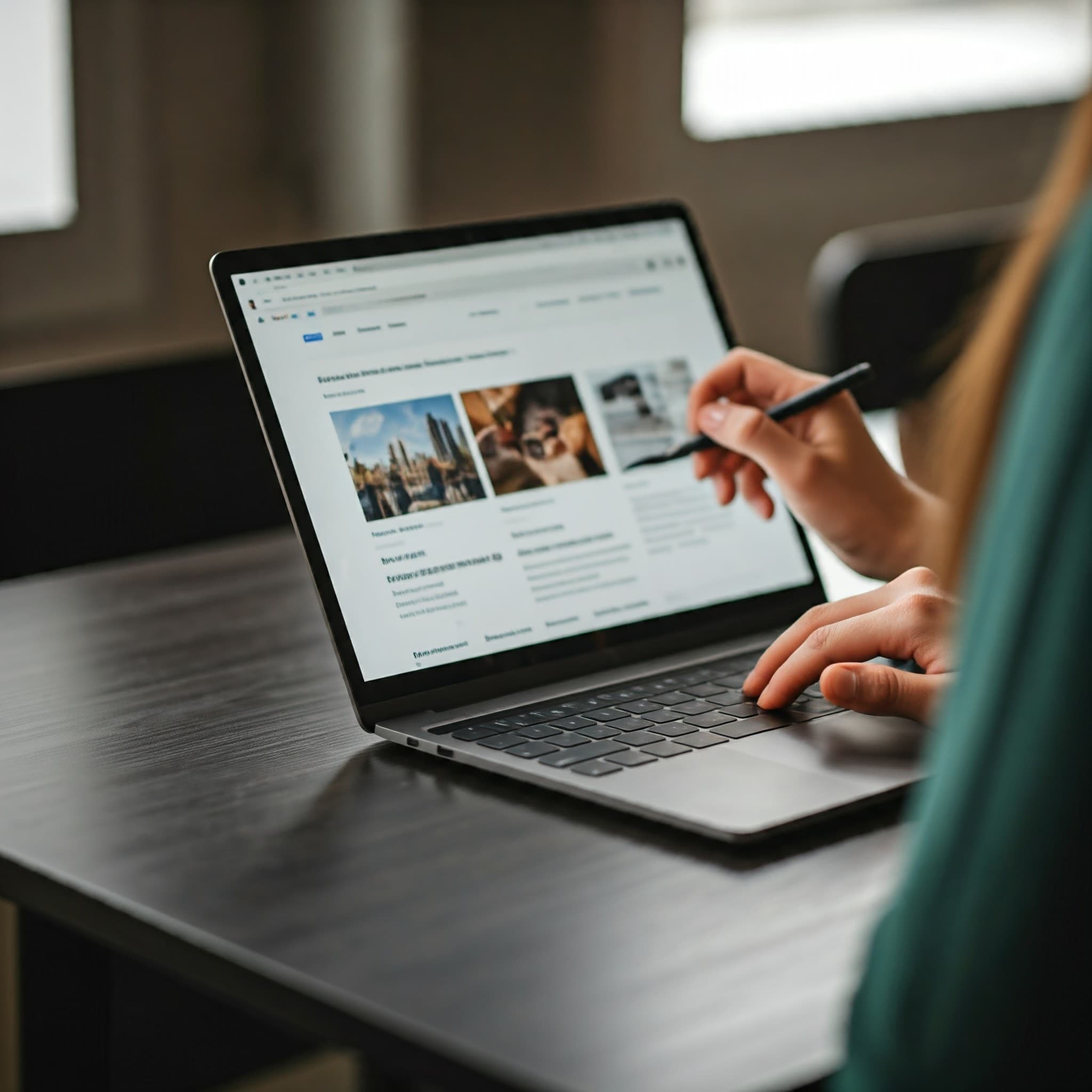 Nahaufnahme eines Laptop-Bildschirms mit Code, der für eine optimierte Website sorgt.